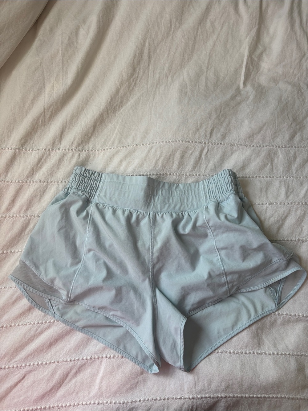 lululemon athletica light blue athletic shorts